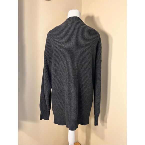 American Eagle Dark Charcoal Gray Oversized Knit Cardigan Women's Small - Picture 7 of 7